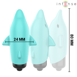 INTENSE - ECHO VIBRIERENDES BULLET DELPHIN BLAU 8 X 4,7 CM – Produktansicht 3