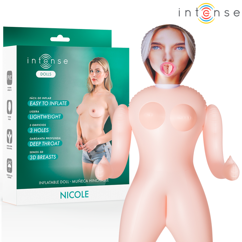 INTENSE DOLLS - AUFBLASBARE PUPPE NICOLE MIT DREI ÖFFNUNGEN