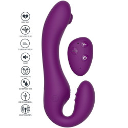 XOCOON - 2 IN 1 STRAPLESS STRAP-ON VIBRATOR MIT FERNBEDIENUNG LILA – Produktansicht 2