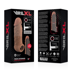 VIRILXL - FLÜSSIGE SILIKON V7 BRAUNE PENISVERLÄNGERUNG – Produktansicht 9