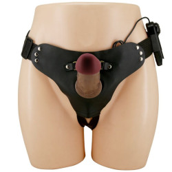 PRETTY LOVE - MARION HARNESS UNIVERSAL SLIP MIT VIBRATIONSDILDO 19 CM BRAUN – Produktansicht 2