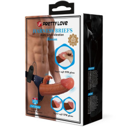 PRETTY LOVE - MARION HARNESS UNIVERSAL SLIP MIT VIBRATIONSDILDO 19 CM BRAUN – Produktansicht 9