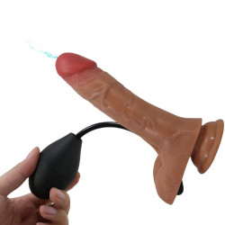 PRETTY LOVE - UNIVERSAL HARNESS SLIP MIT VIBRIERENDEM UND SQUIRTING-DILDO 15,5 CM MULATO – Produktansicht 5