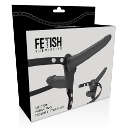 FETISH SUBMISSIVE HARNESS - DOPPELTE PENETRATION SCHWARZER VIBRATOR – Produktansicht 6