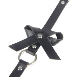 SUBBLIME - LEDERKETTEN-BEINHARNESS SCHWARZ EINE GRÖSSE – Produktansicht 6