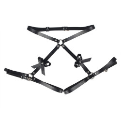 SUBBLIME - LEDER TAILLE UND BEIN HARNESS SCHWARZ EINE GRÖSSE – Produktansicht 4