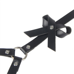 SUBBLIME - LEDER TAILLE UND BEIN HARNESS SCHWARZ EINE GRÖSSE – Produktansicht 6