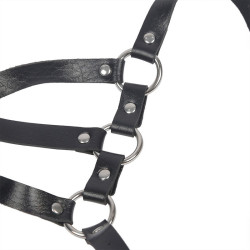 SUBBLIME - KÖRPERHARNESS VERSTELLBARE RIEMEN LEDER SCHWARZ EINE GRÖSSE – Produktansicht 5