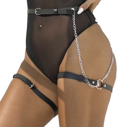 SUBBLIME - LEDERGÜRTEL HARNESS SCHWARZ EINE GRÖSSE – Produktansicht 2
