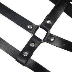 SUBBLIME - LEDERRING BRUSTHARNESS SCHWARZ EINE GRÖSSE – Produktansicht 5