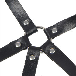SUBBLIME - LEDERRING BRUSTHARNESS SCHWARZ EINE GRÖSSE – Produktansicht 6