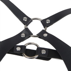 SUBBLIME - GANZKÖRPERHARNESS MIT LEDERSCHNALLEN SCHWARZ EINE GRÖSSE – Produktansicht 5