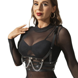 SUBBLIME - KORSETT HARNESS MIT KETTE DETAIL EINE GRÖSSE – Produktansicht 2
