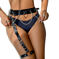 SUBBLIME - GÜRTEL UND STRUMPFBAND MIT RINGEN UND KETTE DETAIL EINE GRÖSSE – Produktansicht 2
