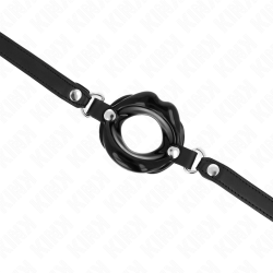 KINK - LIP 8 CM KNEBEL MIT SCHWARZEM KUNSTLEDERBAND 63 x 2 CM VERSTELLBAR 39-58 CM – Produktansicht 4