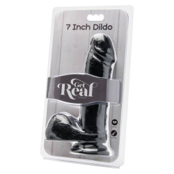 GET REAL - DILDO 18 CM MIT SCHWARZEN EIEREN – Produktansicht 2