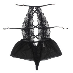 SUBBLIME - TEDDY-HALTER-NECK-BARE-BACK-SPITZE SCHWARZ – Produktansicht 6