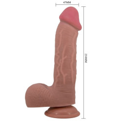 PRETTY LOVE - REALISTISCHER DILDO DER SLIDING SKIN-SERIE MIT SLIDING SKIN-SAUGNAPF BRAUN 23,4 CM – Produktansicht 4