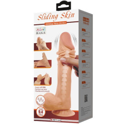 PRETTY LOVE - SLIDING SKIN SERIES REALISTISCHER DILDO MIT SLIDING SKIN SAUNAPF FERNBEDIENUNG FLEISCH 24 CM – Produktansicht 2