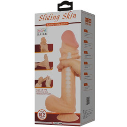 PRETTY LOVE - SLIDING SKIN SERIES REALISTISCHER DILDO MIT SLIDING SKIN SAUNAPF FLEISCH 26 CM – Produktansicht 7