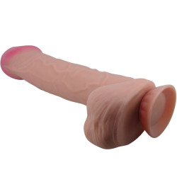 PRETTY LOVE - SLIDING SKIN SERIES REALISTISCHER DILDO MIT SLIDING SKIN SAUGNAPF BRAUN 26 CM – Produktansicht 2