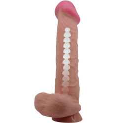 PRETTY LOVE - SLIDING SKIN SERIES REALISTISCHER DILDO MIT SLIDING SKIN SAUGNAPF BRAUN 26 CM – Produktansicht 5