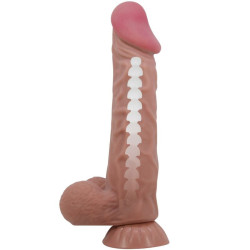 PRETTY LOVE - REALISTISCHER DILDO DER SLIDING SKIN-SERIE MIT SLIDING SKIN-SAUGNAPF BRAUN 24 CM – Produktansicht 4
