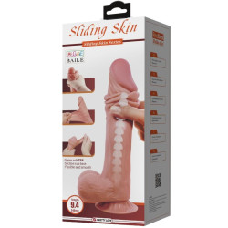 PRETTY LOVE - REALISTISCHER DILDO DER SLIDING SKIN-SERIE MIT SLIDING SKIN-SAUGNAPF BRAUN 24 CM – Produktansicht 6