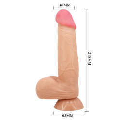 PRETTY LOVE - SLIDING SKIN SERIES REALISTISCHER DILDO MIT GLEITENDEM HAUT-SAUGNAP 21,8 CM – Produktansicht 3