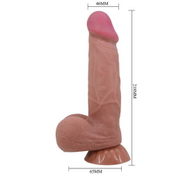 PRETTY LOVE - SLIDING SKIN SERIES REALISTISCHER DILDO MIT GLEITENDEM BRAUNEN HAUT-SAUGNAP 21,8 CM – Produktansicht 6