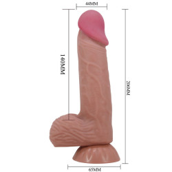 PRETTY LOVE - SLIDING SKIN SERIES REALISTISCHER DILDO MIT SCHIEBENDEM BRAUNEN HAUTSAUGNAPF 20,6 CM – Produktansicht 6