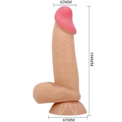 PRETTY LOVE - SLIDING SKIN SERIES REALISTISCHER DILDO MIT SLIDING SKIN SAUGNAPF 19,4 CM – Produktansicht 6