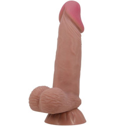PRETTY LOVE - SLIDING SKIN SERIES REALISTISCHER DILDO MIT SCHIEBENDEM BRAUNEN HAUTSAUGNAPF 19,4 CM – Produktansicht 2