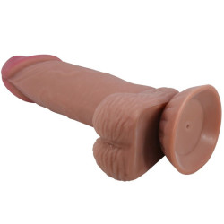 PRETTY LOVE - SLIDING SKIN SERIES REALISTISCHER DILDO MIT SCHIEBENDEM BRAUNEN HAUTSAUGNAPF 19,4 CM – Produktansicht 4