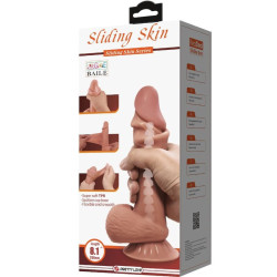 PRETTY LOVE - SLIDING SKIN SERIES REALISTISCHER DILDO MIT SCHIEBENDEM BRAUNEN HAUTSAUGNAPF 19,4 CM – Produktansicht 7