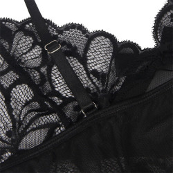 SUBBLIME - BABYDOLL MIT VERSTELLBAREN TRGERN UND TRANSPARENTER SPITZE MIT BLUMENDRUCK SCHWARZ – Produktansicht 9