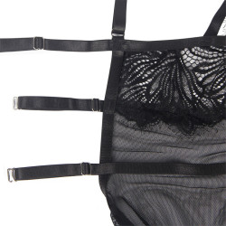 SUBBLIME - BABYDOLL MIT VERSTELLBAREN SPITZENTRGERN SCHWARZ – Produktansicht 7