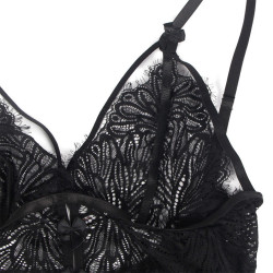 SUBBLIME - BABYDOLL MIT VERSTELLBAREN SPITZENTRGERN SCHWARZ – Produktansicht 8