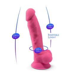 SILEXD - MODELL 1 REALISTISCHER PENIS PREMIUM-SILIKON SILEXPAN FLUORESZIERENDES ROSA 17,5 CM – Produktansicht 5