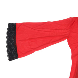 SUBBLIME - TRANSPARENTER STOFFMANTEL MIT SPITZENDETAIL ROT – Produktansicht 6