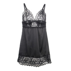 SUBBLIME - BABYDOLL MIT BLUMENPRINT AUF DER BRUST SCHWARZ – Produktansicht 4