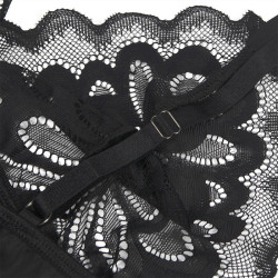 SUBBLIME - BABYDOLL MIT BLUMENPRINT AUF DER BRUST SCHWARZ – Produktansicht 12