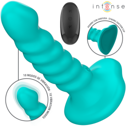 INTENSE - BUFFY VIBRATOR GRÖSSE S SPIRALE DESIGN 10 VIBRATIONEN BLAU FERNBEDIENUNG – Produktansicht 2
