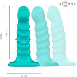 INTENSE - BUFFY VIBRATOR GRÖSSE S SPIRALE DESIGN 10 VIBRATIONEN BLAU FERNBEDIENUNG – Produktansicht 3