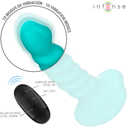 INTENSE - BUFFY VIBRATOR GRÖSSE S SPIRALE DESIGN 10 VIBRATIONEN BLAU FERNBEDIENUNG – Produktansicht 4