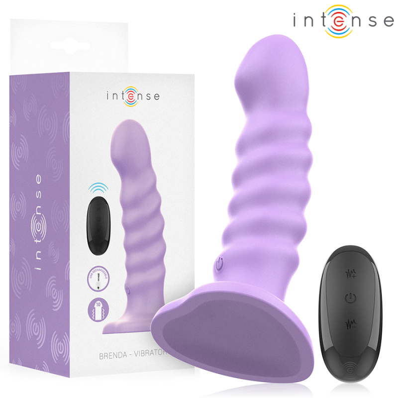 INTENSE - BRENDA VIBRATOR GRÖSSE M SPIRALENDESIGN 10 VIBRATIONEN LILA FERNBEDIENUNG – D-244467