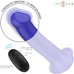 INTENSE - VICTORIA VIBRATOR MIT SAUGNAPF 10 VIBRATIONEN DUNKELBLAU FERNBEDIENUNG – D-244471 – Produktansicht 4