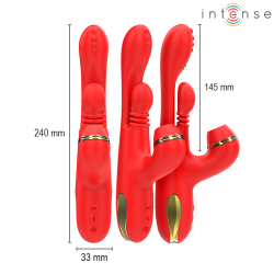 INTENSE - KATY MULTIFUNKTIONS-KLITORIS-STIMULATOR 4 AUSTAUSCHBARE KÖPFE ROT – Produktansicht 3
