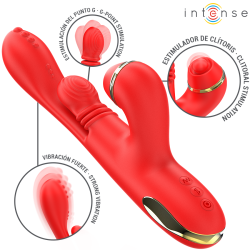 INTENSE - KATY MULTIFUNKTIONS-KLITORIS-STIMULATOR 4 AUSTAUSCHBARE KÖPFE ROT – Produktansicht 4