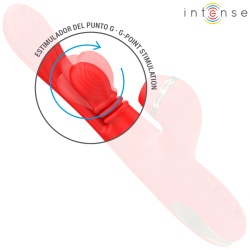INTENSE - KATY MULTIFUNKTIONS-KLITORIS-STIMULATOR 4 AUSTAUSCHBARE KÖPFE ROT – Produktansicht 5